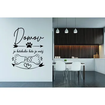 Samolepící dekorace Lepy.cz Samolepka na zeď Kdekoliv je můj pes Velikost (šířka x výška): 75x93cm, Barevná varianta: Karafiátová růžová