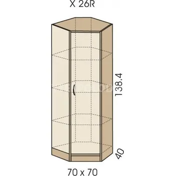 Šatní skříň Rohová skříň JIM 5 X 26R