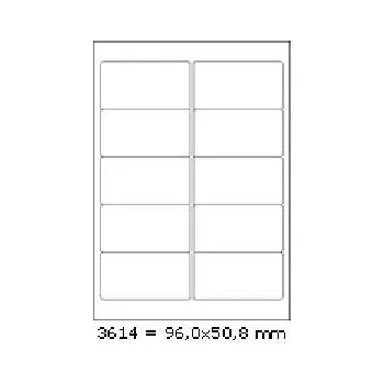 Speciální papír Samolepicí etikety 96 x 50,8 mm, 10 etiket, A4, 100 listů