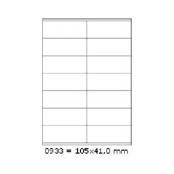 Speciální papír Samolepicí etikety 105 x 41 mm, 14 etiket, A4, 100 listů