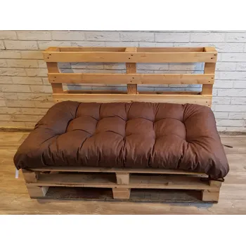 Paletový prošívaný sedák MARIO 120x60 cm nebo 120x50 cm, barva HNĚDÁ, Mybesthome Rozměr: 120x60 cm
