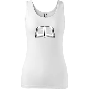 Dámské tričko Kniha černobílá otevřená s textem - Dámské tílko - 2XL ( Bílá )
