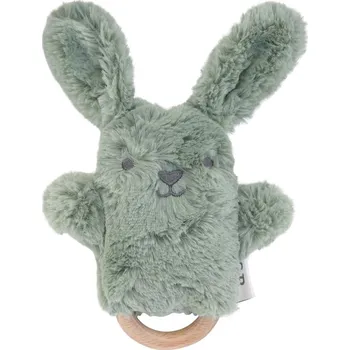 Hračka pro kojence OB Designs Plyšové chrastítko králíček, Sage