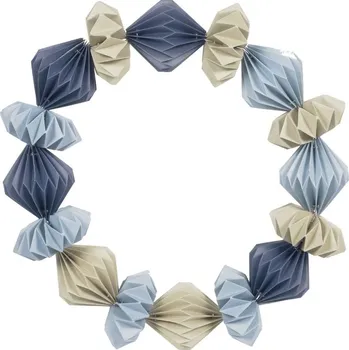 Vánoční dekorace Béžovo modrá papírová vánoční dekorace Kave Home Willemina