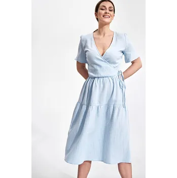 Dámská móda Světle modré lehké letní šaty M872 Light Blue Velikost: XL