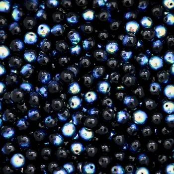 Dětské navlékací korálky Pro Háčkování Korálek skleněný lesklý AB lesk 6 mm 23980/28701