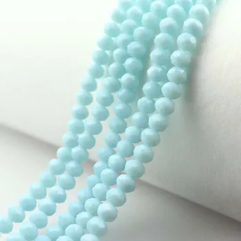 Dětské navlékací korálky Pro Háčkování Broušený korálek slavík 8 x 6 světle modrý 30 ks