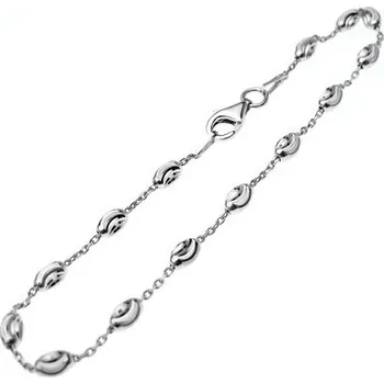 Náramek Stříbrný náramek s oválky Rhodium 17cm Stříbro 925/1000