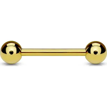 Piercing Pozlacený piercing do jazyka 1,6 x 16 x 6