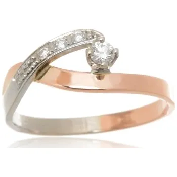 Prsten Zlatý prsten s brilianty BP0069F + DÁREK ZDARMA