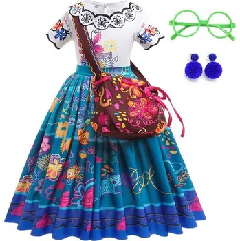 Karnevalový kostým Dětský kostým Mirabel, Encanto Varianta: šaty s kabelou + brýle, náušnice, Velikost: 150/9-10T