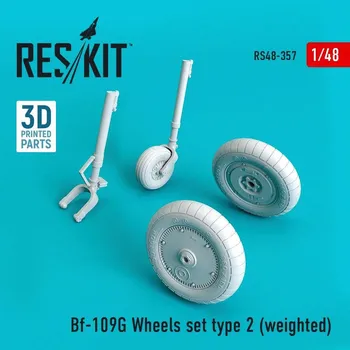 Plastikový model Reskit 1/48 Bf-109G Wheels set type 2 (weighted)