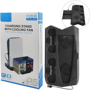 Herní konzole Nabíjecí stojan s chladicím ventilátorem pro PS5 digital edition