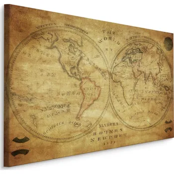 Obraz MyBestHome BOX Plátno Historická Mapa Světa Z 19. Století Varianta: 90x60