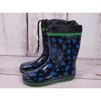 Chlapecké holínky Holínky gumáčky Wolf černomodré se zelenou velikost: 33