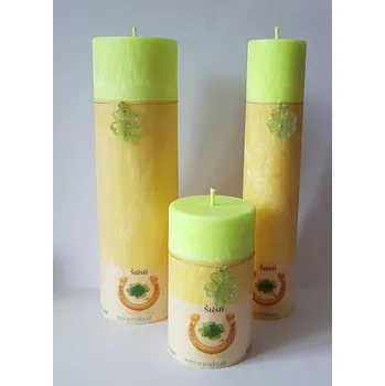 Svíčka Svíčka na podporu štěstí, Druh a) Válec - průměr 6,7cm, výška 22cm