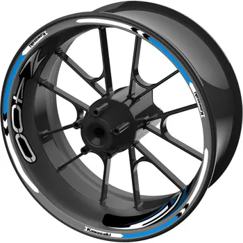 Polep vozidla sada barevných proužků EASY na kola Kawasaki Z400 modrá