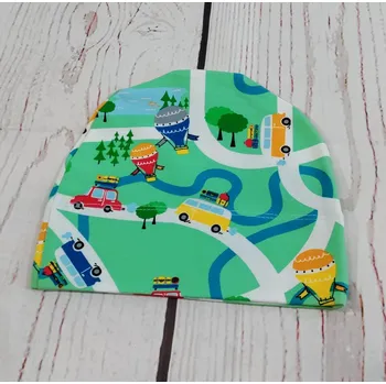 Kojenecká čepice Yháček Rostoucí čepička Yháček, cestičky na zelené, DOPRODEJ Velikost:: S