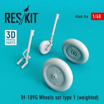 Plastikový model Reskit 1/48 Bf-109G Wheels set type 1 (weighted)