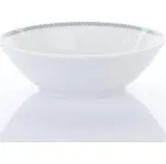 Porcelánová miska kompotová, Thun, ANGELIKA - bílá krajka, šedý lem, 13 cm