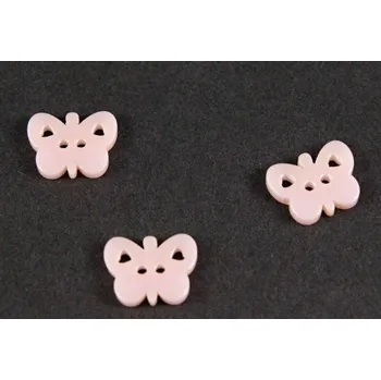 umělá květina Knoflík ve tvaru motýlka - světle růžová - rozměr 1 cm x 1,3 cm