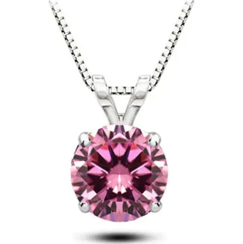 Náhrdelník Řetízek s přívěskem růžový zirkon