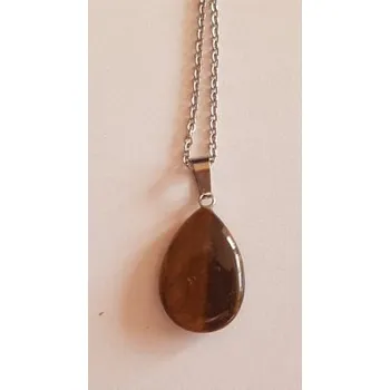 Náhrdelník Řetízek s přírodním kamenem kapkou - Tygří oko