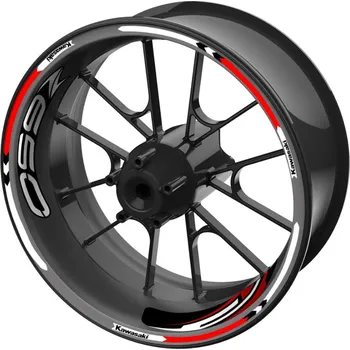 Polep vozidla sada barevných proužků EASY na kola Kawasaki Z650 červená