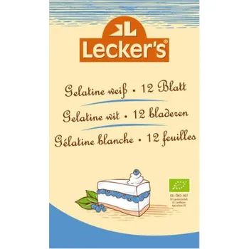 Lecker's Bio plátková želatina, 12 plátků 20 g