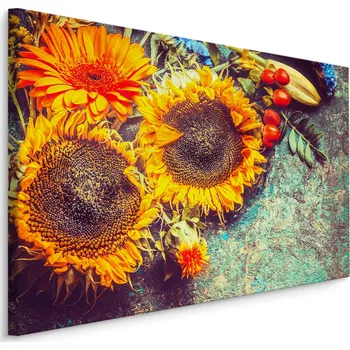Obraz Plátno Slunečnice Ve Stylu Vintage Varianta: 30x20