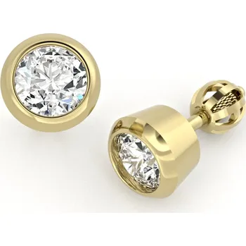 Náušnice SOLUNA Zlaté náušnice UNITAS se zirkony žluté zlato na šroubek