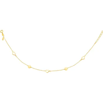 Náramek Zlatý náramek, anker - srdce, kroužky - AP533-1319