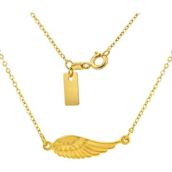 Náhrdelník Stříbrný náhrdelník pozlacený s přívěskem andělské křídlo SMJN15KJ4