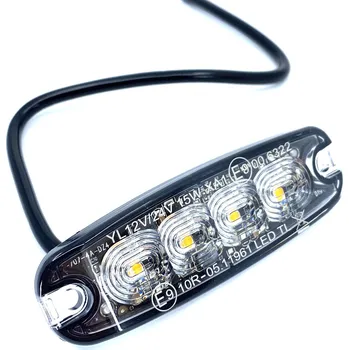 Autoelektronika LED výstražné světlo 15W, 4xLED, slim, 12V/24V, 3 módy [LW0037-2]