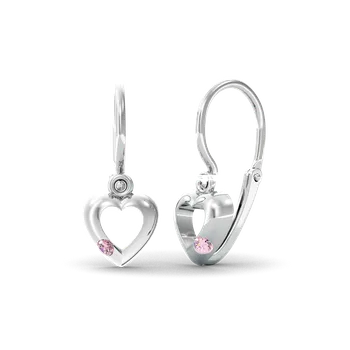 Náušnice SOLUNA Elegantní zlaté dětské náušnice s růžovými zirkony EDITA bílé zlato