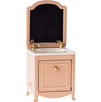 Koupelnový nábytek Maileg Kovová skříňka s umyvadlem Dark Powder Maileg Sink Dresser With Mirror