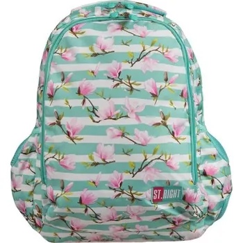 Školní batoh St.RIGHT Školní batoh dvoukomorový Flower Magnolia