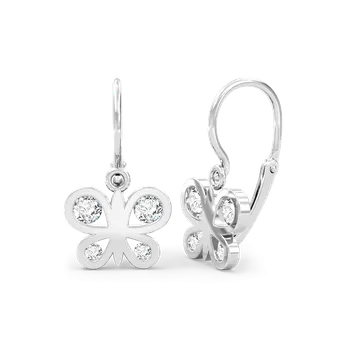 Náušnice SOLUNA PAPILA zlaté dětské náušnice se zirkony bílé zlato