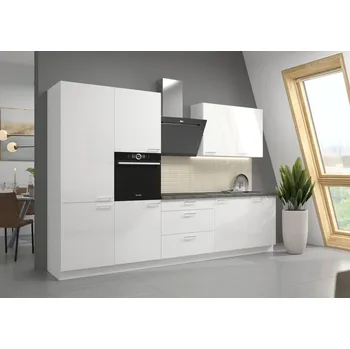 Kuchyňská linka Kuchyňská linka LARA bílý lesk, Sestava B, 280 cm