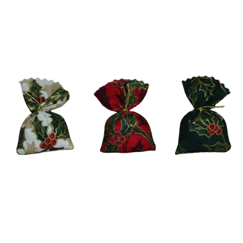 Vánoční dekorace Vánoční minipytlíček s kořením 02 - 3ks mix zlatý