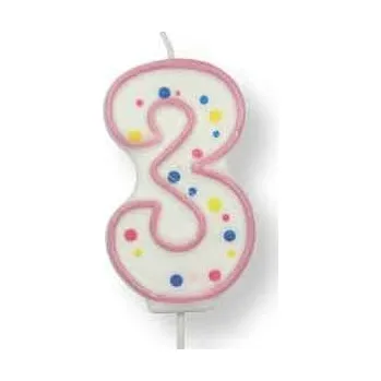 Svíčka Narozeninová růžová svíčka 3 PME CA083 - Knightsbridge PME LTD, Anglie