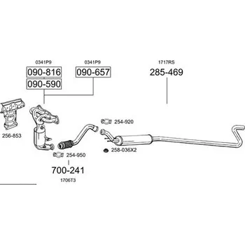 Přední díl výfuku přední trubka výfuku Bosal 700-241