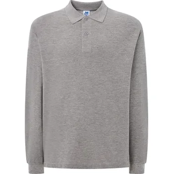 Zdravotnický oděv Pánske lekárske polo tričko sivá s dlhým rukávom (XXL)