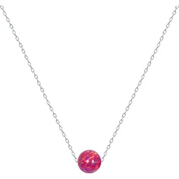 Náhrdelník NUBIS® Ocelový náhrdelník s opálem - kulička 6 mm - NBP61-OP23