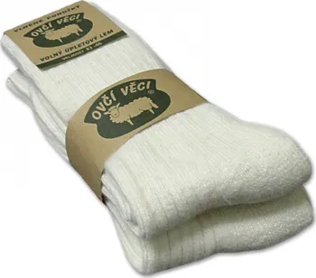 pánské termo ponožky Ovčí věci Vlněné ponožky sibiřky 2 páry bílé