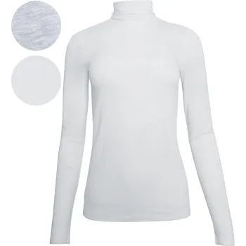 Dámský svetr Dámský prodloužený rolák velikost: L, barva: šedý světlý melír