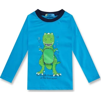 Chlapecká mikina CHLAPECKÉ TRIČKO S DINOSAUREM Velikost: 92, Barva: Tyrkys
