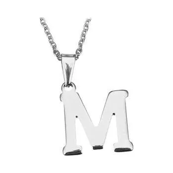 Přívěsek Šperky4U Ocelový řetízek s přívěskem iniciála "M"