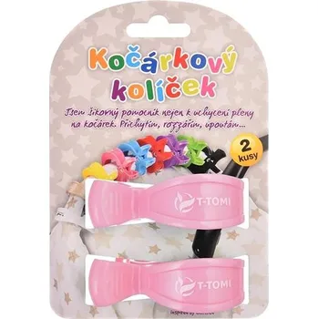 Držák na kočárek T-TOMI klip 2 ks, Pastel Pink