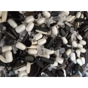 Dětské navlékací korálky Skleněné korálky Jablonec - Černo-bílý mix 150g